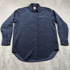Kith Shirt Mens Small Blue Corduroy Long Sleeve Button Up Pocket‎ Embroidered